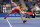 NEW YORK, NEW YORK - SEPTEMBER 07: Aryna Sabalenka of Belarus returns a shot against Madison Keys of the United States during their Women's Singles Semifinal match on Day Eleven of the 2023 US Open at the USTA Billie Jean King National Tennis Center on September 07, 2023 in the Flushing neighborhood of the Queens borough of New York City. (Photo by Sarah Stier/Getty Images)